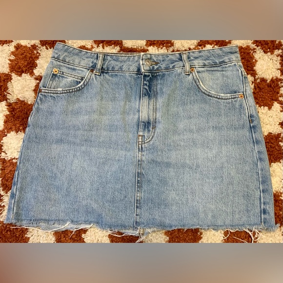 Topshop Denim Mini Skirt Size 10 - Picture 1 of 4